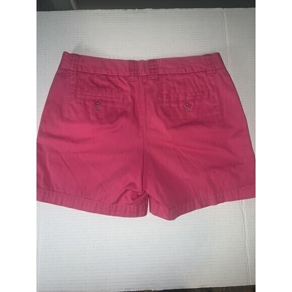 J Crew Womens Shorts 6 Pink Chino Flat Front Zip Pockets Hook Eye Solid Cotton - Picture 2 of 6